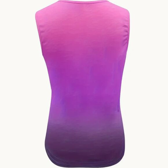 XXL (14) Ombre Crew Neck Tank Top, Casual Sleeveless Tank, with a Metal Buckle - Picture 3 of 4